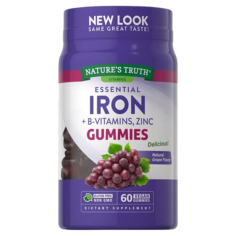 Nature's Truth Iron with B Vitamins & Zinc 60 Gummies Grape Flavor