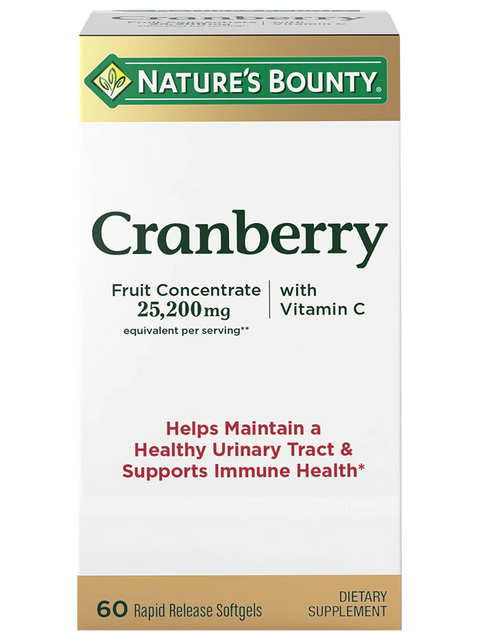 Nature's Bounty Cranberry Vitamin C Tripple St. Softgels 60's