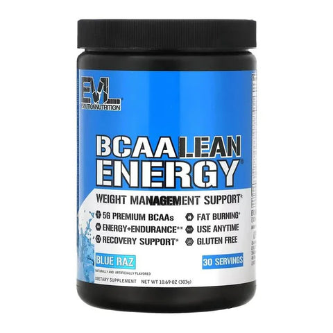 EVL BCAA Lean Energy Pre Workout - Blue Raspberry, 303 Gm