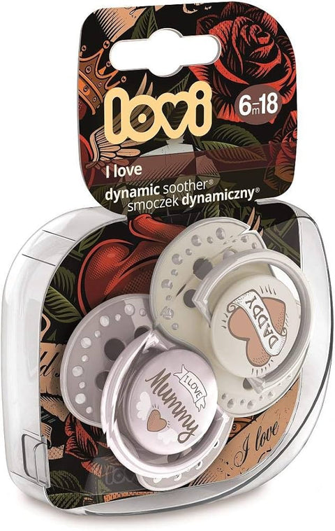 LOVI Soother I Love (22/868), 2 Pcs - 6 to 18m