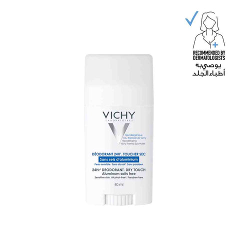 Vichy 24 Hour Mineral Aluminium Free Deodorant Stick, 40 ML – Gentle, Long-Lasting Protection