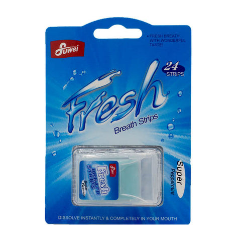 Fresh Breath Strips Super Pepper Mint, 24's