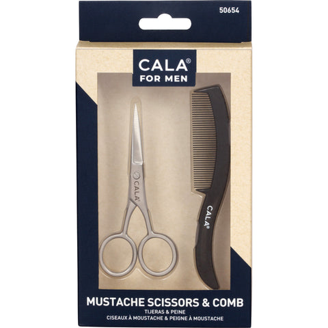 Cala For Men Mustache Scissors And Comb,50654