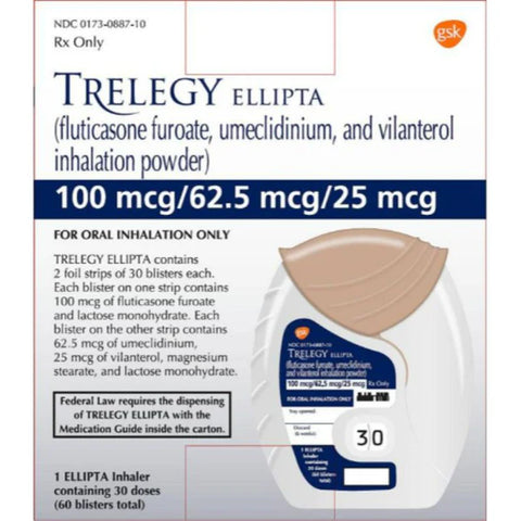 Trelegy Elipta Inhalation Powder 100/62.5/25 Mcg 30 DO