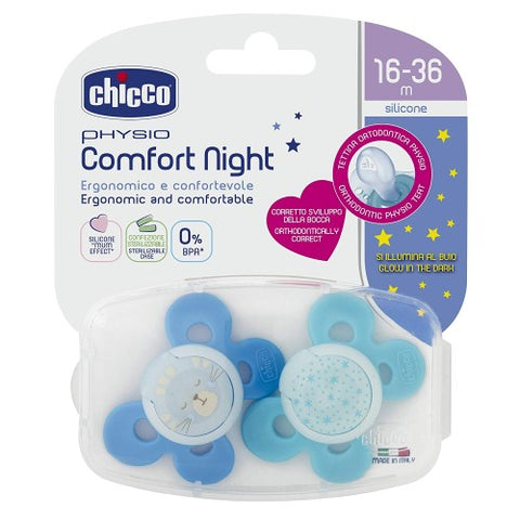 Chicco Silicone Soother Boy 16-36M, 2's