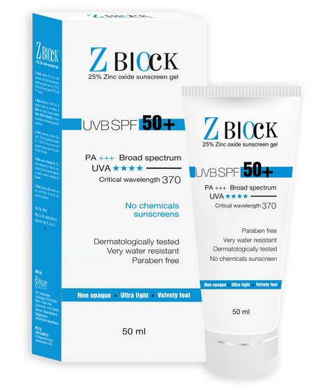 Ethicare Z Block SPF 50+ Sunscreen Gel, 50 GM