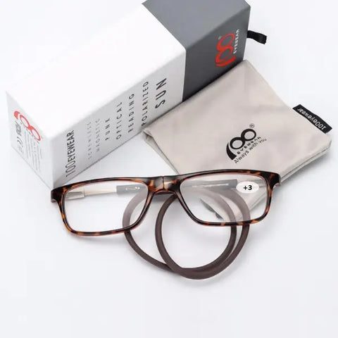 100 Eyewear (Demi Square Magnetic) – Power: +3.00 (152111)
