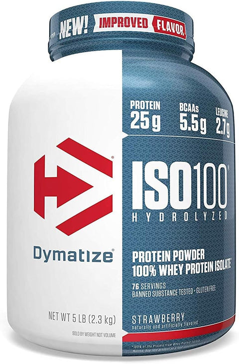 Dymatize ISO 100 Hydrolyzed Whey Protein Isolate - Strawberry, 5 Lbs