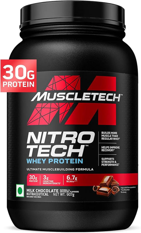 Muscletech Nitro Tech Whey Protein - Milk Chocolate, 2.2 Lbs