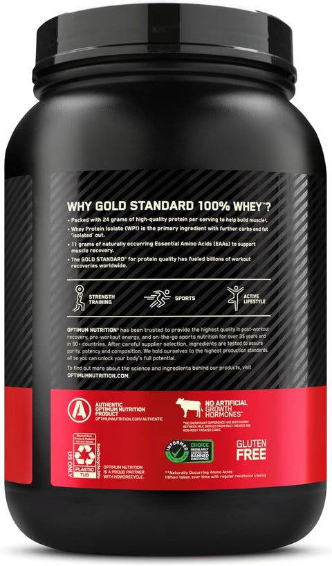 Optimum Nutrition، مصل اللبن Gold Standard 100%، آيس كريم الفانيليا، 2 رطل