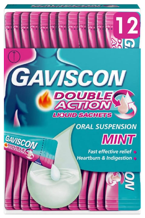 Gaviscon Double Action Mint Liquid Sachets 12S