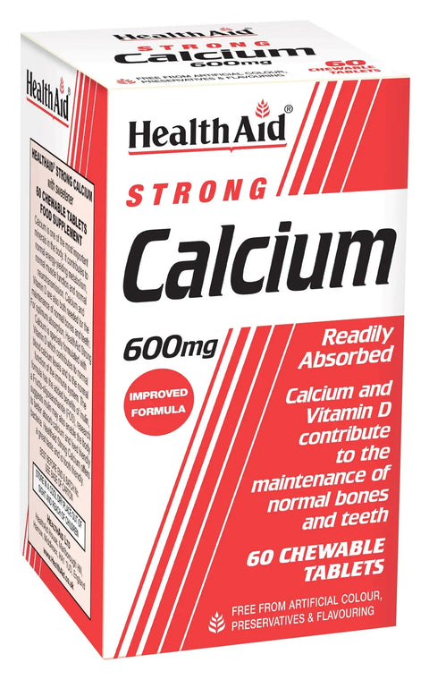 HEALTH AID STRONG CALCIUM 600MG CHEWABLE TABLET 60'S - - Bone Care, healthaid, Nutrition, Vitamins&Minerals - - PharmaCare Online