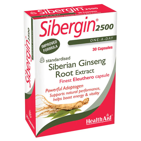 HEALTH AID SIBERGIN 2500MG GINSENG ROOT CAPSULE 30'S - - Essential Supplements, Men Care, Stress & Fatigue Care, Women Care - - PharmaCare Online
