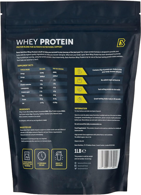 Basix Muscle Whey Protein - Strawberry, 1 Lbs