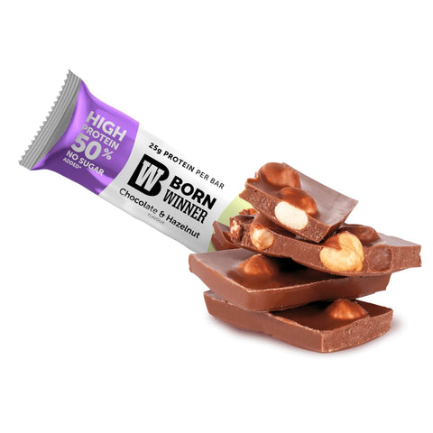 Born Winner Slim Protien Bar - Chocolate & Hazelnut, 50 Gm