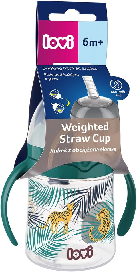 Lovi First cup with weighted straw (Jungle Vibes-35/366), 150 Ml - 6m+
