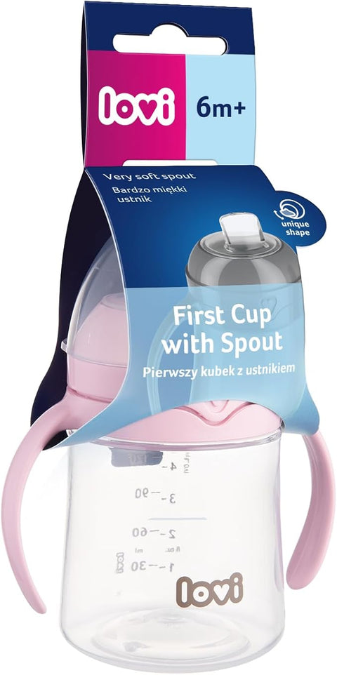 Lovi Easy Switch Cup with Spout For Beginers (Pink-35/353), 150 Ml - 6m+