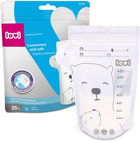 Lovi Breast Milk Storage Bags (12/208), 25 Pcs