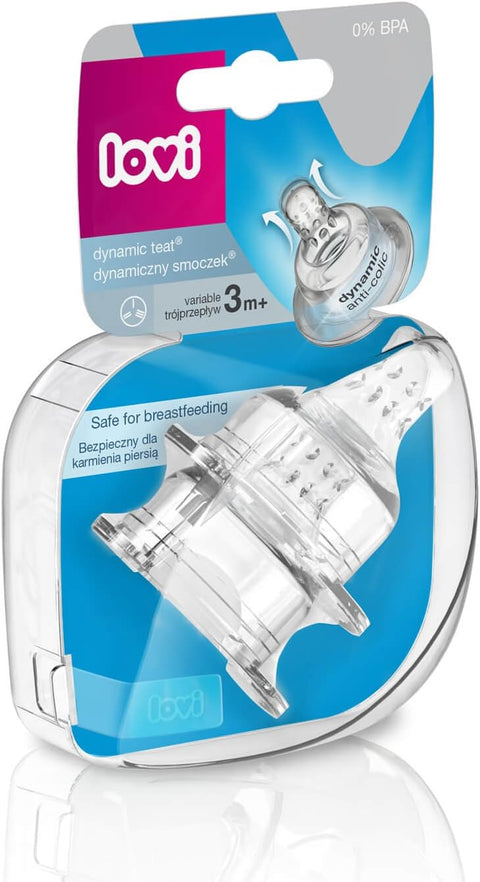 Lovi Dynamic Feeding Teat Variable Cut (18/754), 2 Pcs - 3m+