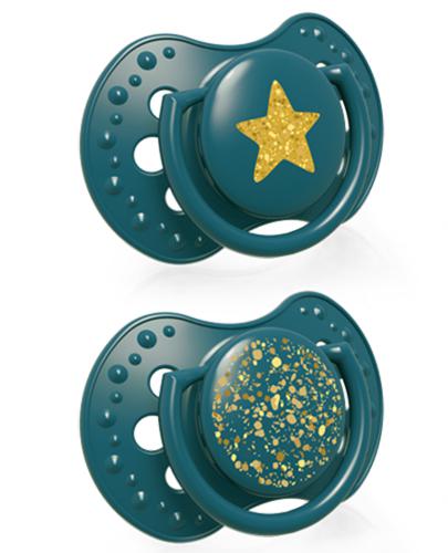 LOVI Soother Stardust (Green-22/894), 2 Pcs - 6 to 18m