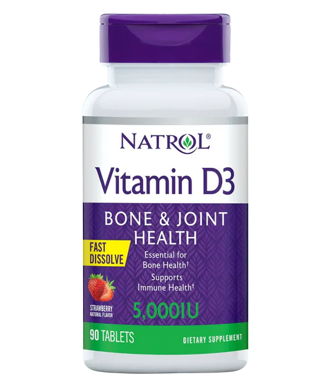 NATROL VITAMIN D3 5,000 IU FAST DISSOLVE TABLET 90'S - - Bone Care, Covid Care, Immuno Care, Skin Care, Vitamins & Minerals - - PharmaCare Online