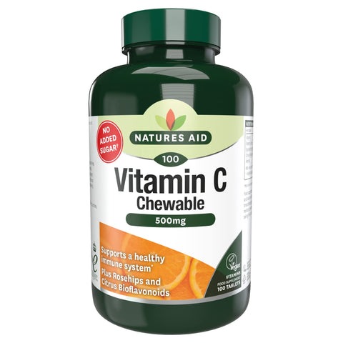 Natures Aid Vitamin C 500 Mg Suger Freee Chewable 100 s