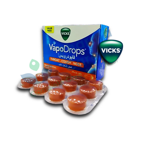 Vicks Vapodrops + Cough Orange Menthol 36 Lozenges
