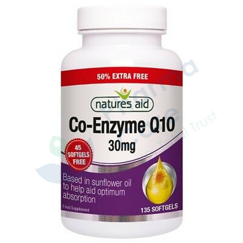 NaturesAid Co-Enzyme Q10 30mg Softgels 135s