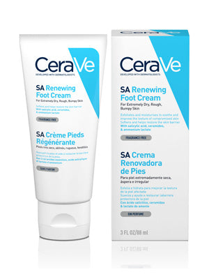 CeraVe SA Renewing Foot Cream for Dry, Rough, and Cracked feet with Hyaluronic Acid 88Ml