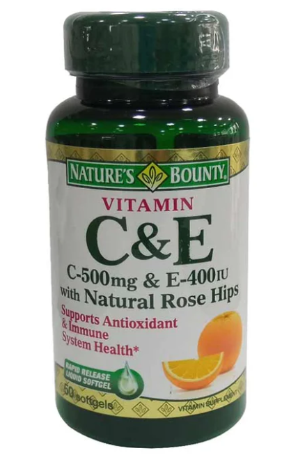 Nature'S Bounty Vitamin C And E Softgels 50S