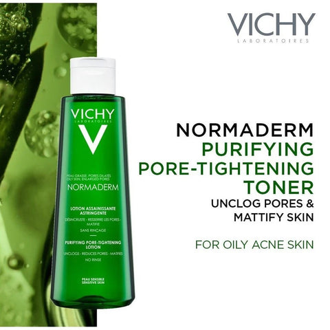 Vichy Normaderm Purifying Lotion Toner, 200 ML – Toner for Oily and Acne-Prone Skin