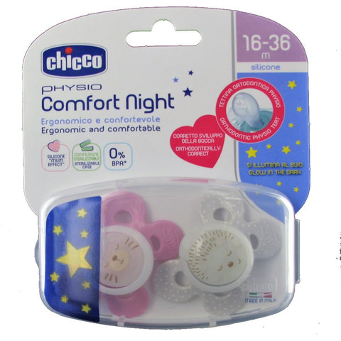 Chicco Silicone Soother Girl 16-36M 2's