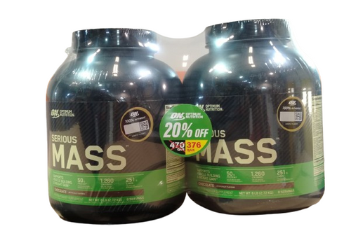 Optimum Nutrition Serious Mass Gainer - Chocolate, 6 Lbs ( Bundle Pack