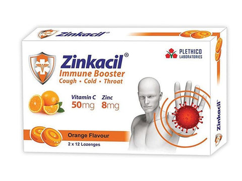 Zinkacil Orange Flavour Lozenges 24's