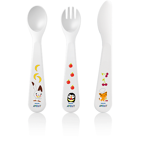 Avent Toddler Fork With Spoon And Knife 18M+,Scf714/00