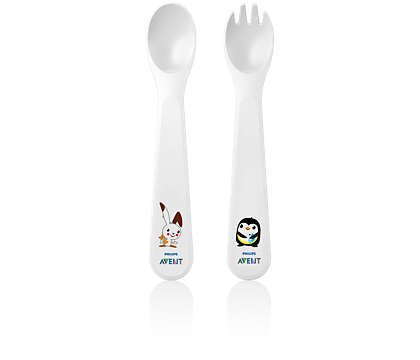 Avent Toddler Fork And Spoon 12M+,Scf712/00