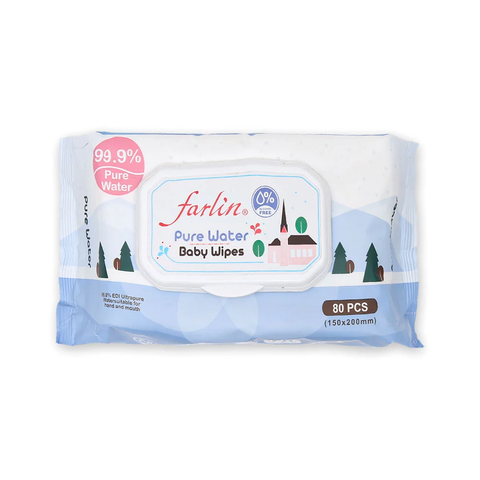 Farlin Pure Water Baby Wipes 80 Pcs