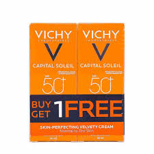 Vichy Idéal Soleil Skin Perfecting Velvety Cream SPF 50+ - Offer Pack