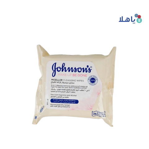 Johnson's Makeup Be Gone Micellar Cleansing 25 Wipes-Sensitive