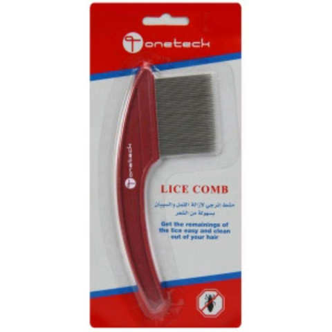 Onetech Lice Comb With Metal Teeth Blister (Red)