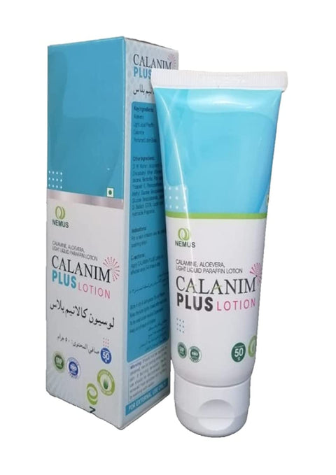 Nemus Calanim Plus – Calamine, Aloevera, Light Liquid Paraffin Lotion 50gm.