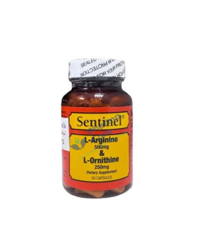 Sentinel L-Arginine 500mg & L-Ornithine 250mg Capsules, 50's