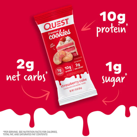 Quest Nutrition Twin Pack Cookies - Strawberry Frosted, 50 Gm