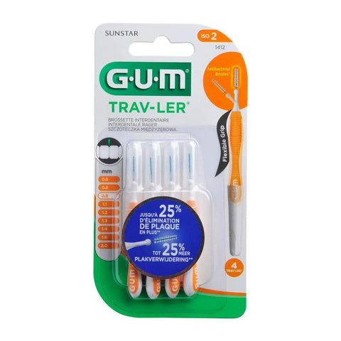 SUNSTAR GUM 1412 TRAVELLER BRUSH 0.9MM - - Oral Care, Orale Care, Sunstar - - PharmaCare Online