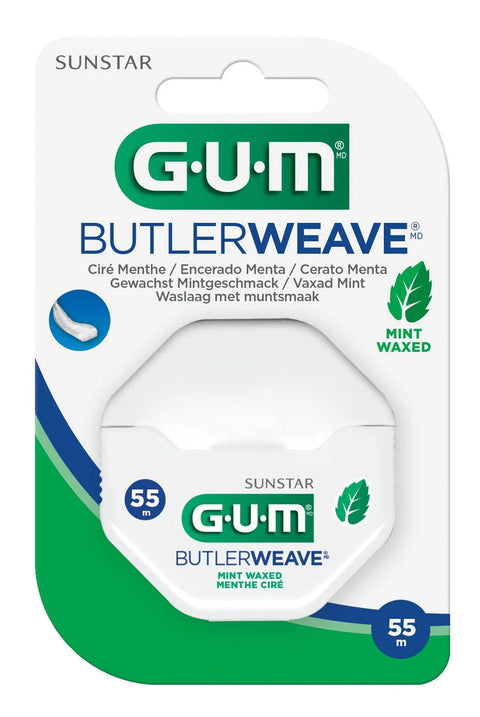 SUNSTAR GUM 1855 BUTLERWEAVE - MINT WAXED - - Oral Care, Orale Care, Sunstar - - PharmaCare Online