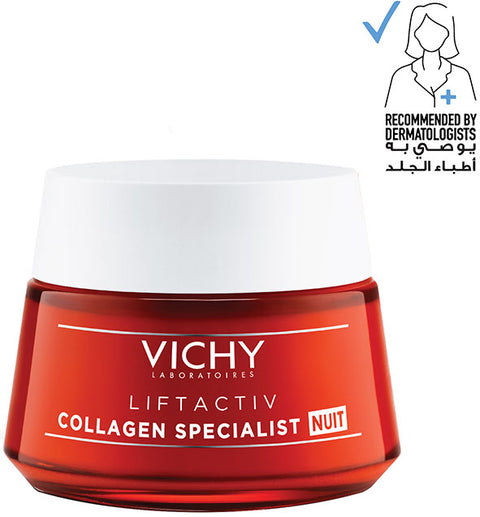 Vichy LiftActiv Collagen Specialist Night Cream, 50 ML – Restorative Anti-Aging Night Treatment