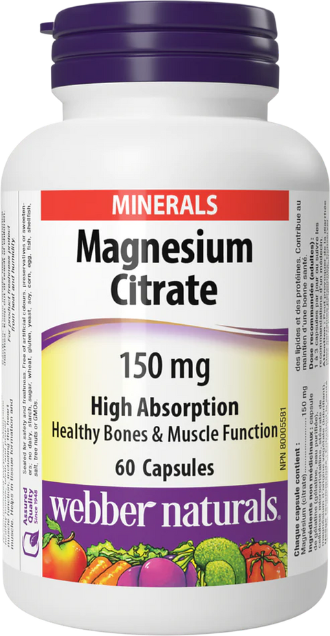 Webber Naturals Magnesium Citrate 150 Mg Capsule - 60's