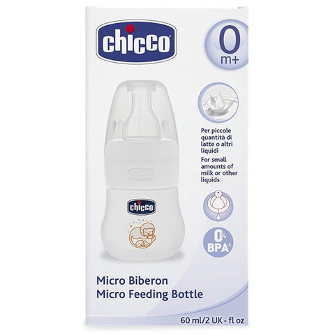 Chicco Micro Feeding Bottle 0 Month Plus, 60 ML