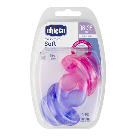 Chicco Silicone Soother For Girls (16-36M),2's
