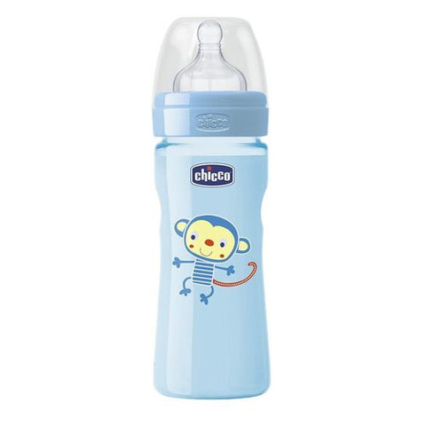 Chicco Well Being Feeding Bottle Silicone  For Boys,250 ML